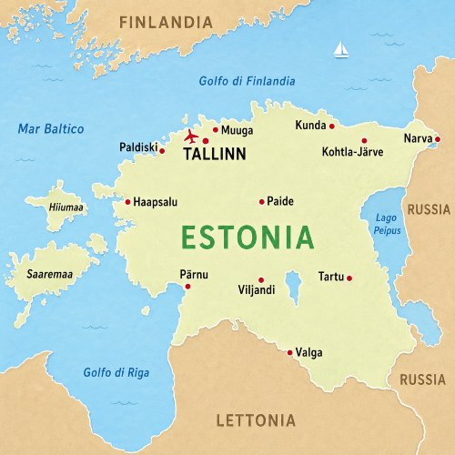 mappa dell'Estonia per tour e viaggi organizzati