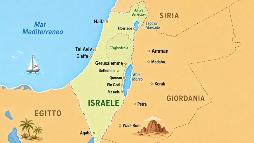 mappa di Israele per tour e viaggi organizzati