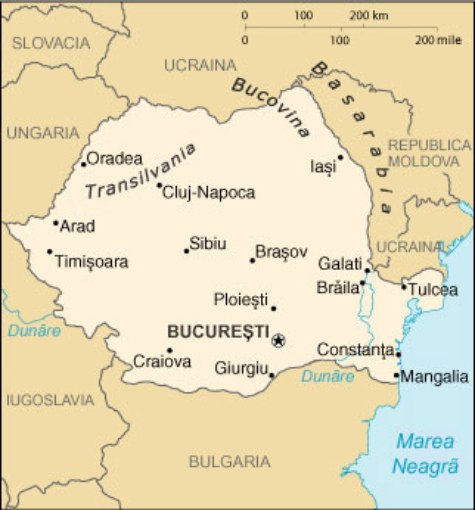 mappa della Romania per tour e viaggi organizzati