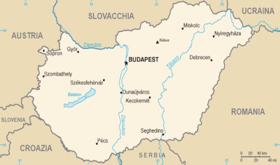 mappa dell'Ungheria per tour e viaggi organizzati